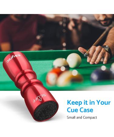 eSynic Professional Pool Cue Tips Shaper Set - 3 in 1 Tool for Billiard Cue, Accessories Gift - Red Color - Buy Online on GoSupps.com