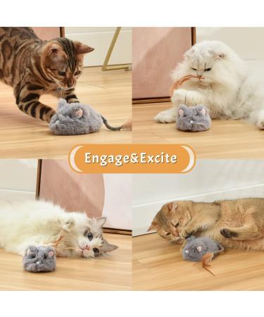 Pawthquake Interactive Cat Mouse Toy - Robotic Mice with Feather Wand & Electric Ball for Indoor Cats/Kittens | USB Rechargeable & Random Movement - Hunting Simulation - Buy Online on GoSupps.com