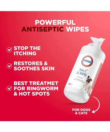 Stratford Keto-C Pet Wipes XL for Dogs & Cats 60ct - Chlorhexidine & Ketoconazole for Itch Relief, Hot Spots & Ringworm - Cucumber Melon Scent - Buy Online on GoSupps.com