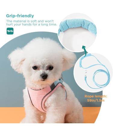 Adjustable Escape-Proof Cat Dishes & Harness Set - Reflective Stripes in Pink & Blue for Small Cats | Geeric International Shipping - Buy Online on GoSupps.com