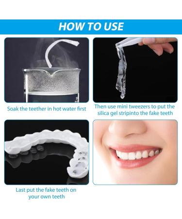 Frenzify Fake Teeth - Cosmetic Veneers & Whitening Dentures for Adults | Temporary Tooth Covers with Tweezers - International Shipping Available - Buy Online on GoSupps.com