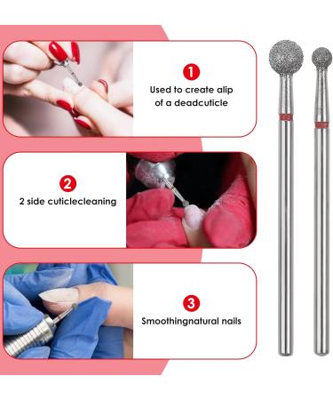 Sibba 6pcs Cuticle Drill Bit Set Flame Stainless Steel Bit with Case Manicure Pedicure Diamond Drill Polishing File Grinding Heads Tools Metal Professional Carbide Remover Bits Acrylic Gel Nails Round 6pcs Round End - Buy Online on GoSupps.com