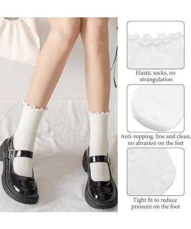 Leoeasy Ruffled Socks for Women - 6 Pairs of Comfortable Breathable Sweat-Absorbing Traditional Costume Socks - Buy Online on GoSupps.com