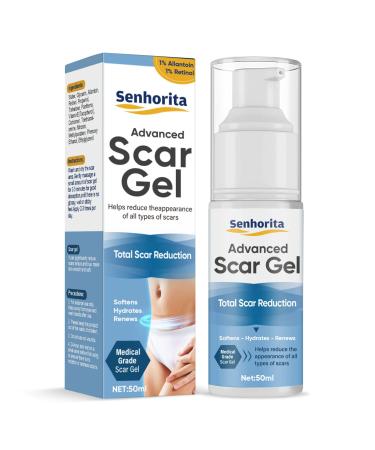 Scar Cream Gel, Advanced Scar Treatment with Allantoin and Retinol, Scar Mark Removal for C-Section, Stretch Marks, Acne, Surgery, Effective for Both Old and New Scars