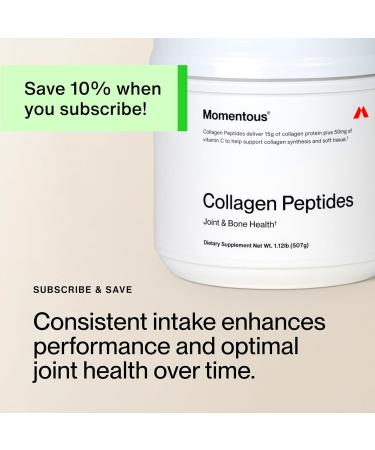Momentous Grass-Fed Collagen Peptides Powder - Collagen Protein Powder with Fortigel & Vitamin C for Hair, Skin, Nails, & Joint Health Support - NSF Certified for Sport - Packaging May Vary 30-Serving Container - Buy Online on GoSupps.com