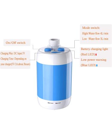 Iron Hammer Portable Blue Electric Camping Shower - Outdoor Handheld Shower - Buy Online on GoSupps.com