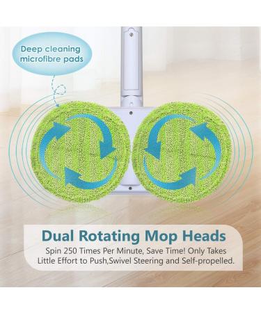 OGORI Cordless Electric Spin Mop | Rechargeable Dual Scrubber Cleaner | For Hardwood, Tile, Vinyl & Laminate Floors | 4 Reusable Pads - Buy Online on GoSupps.com