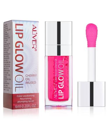 sefudun Hydrating Lip Glow Oil-Moisturizing Lip Gloss -Hydrating Lip Glow Oil Long Lasting Waterproof Lip Tint Set Lip Stain (PINK)