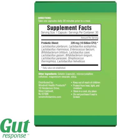 Daily Probiotic for Men & Women Slows Digestive Aging Boosts Immune System Reduces Bloating Non-GMO Gluten Free & Soy Free 10 Billion CFU 30 Capsules - Buy Online on GoSupps.com