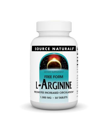 Source Naturals L-Arginine Promotes Increased Ciculation* 1000 mg Free Form - 50 Tablets