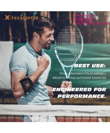 Thx4COPPER Adjustable Compression Elbow Support Brace with Pad - Medium - Pain Relief for Tennis and Golfer's Elbow - Tendinitis, Carpal Tunnel Syndrome - 1 Pack - Buy Online on GoSupps.com