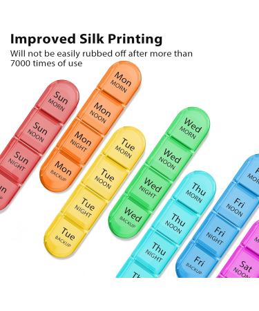 Pill Box 4 Times a Day Betife Weekly Organiser - Green | 7 Day Pill Dispenser with 4 Compartments for Medication, Vitamins & Supplements - Buy Online on GoSupps.com