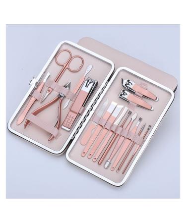 Fingernail Clipper Set Scissors Nail Clippers Set Dead Skin Pliers Nail Cutting Pliers Pedicure Knife Nail Groove Nail Manicure Tool Nail Grooming Kits (Size : Luxury Version 16 Pieces Rose Gold)