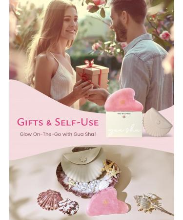 Rena Chris Gua Sha Facial Tools - Ergonomic Rose Quartz Jade Stone for Jawline Sculpting & Puffiness Reduction - Premium Pink Skin Care Massager - Buy Online on GoSupps.com
