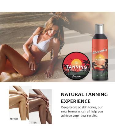 Natural Self Tanner | Gradual Tanning Lotion for Men & Women | SPF0 Watermelon Tanning Gel Fair to Medium Skin - Buy Online on GoSupps.com