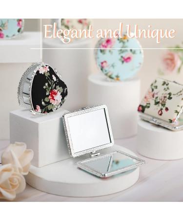 Vintage Peony Pattern Compact Mirrors Set - 9 Pcs Portable Travel Mirror for Women & Girls - Buy Online on GoSupps.com
