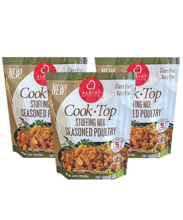 ALEIA'S BEST. TASTE. EVER. Cook Top Stuffing Mix Seasoned Poultry - 5.5 oz / 3 Pack  Rich, flavorful Taste, Ready in 5 minutes, Stuffing for Gluten Free Recipes, Gluten-free Seasoned Poultry 5.5 Ounce (3 Pack)