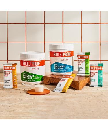 Bulletproof Protein Crisp Bars - Peanut Butter Chocolate Chip (12 Pack) | High Protein, Low Sugar - Buy Online on GoSupps.com