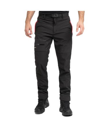 H henhorn Trekmaster Men's Hiking Pants Softshell Pants Winter Outdoor Pants Lined Snowboard Pants M Black