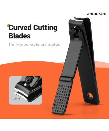 Professional Nail Clippers Set with Glass Nail File - Ultra Sharp Fingernail & Toenail Cutter for Men & Women (Black) - International Shipping Available - Buy Online on GoSupps.com