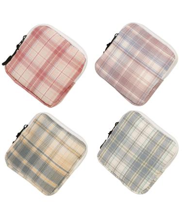 Zerodeko 4 pieces mini storage bag travel menstrual bag Sweet square bag from the time bag for tampon insert walls wallet.