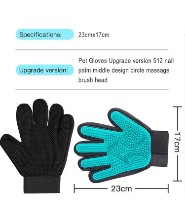 YOUDIWADI Pet Grooming Gloves | Deshedding Glove for Dogs, Cats & Horses | Hair Shedding & Massage Mitt | Remove Long & Short Fur | 1 Pair - Buy Online on GoSupps.com