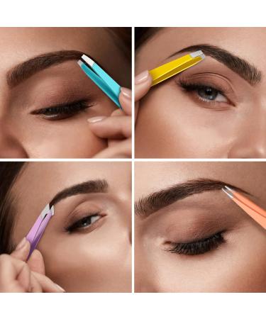 Stainless Steel Precision Tweezers Set with Leather Case - 6 Piece Ingrown Hair and Lash Extension Removal Kit for Women - Perfect Gift Idea - Buy Online on GoSupps.com