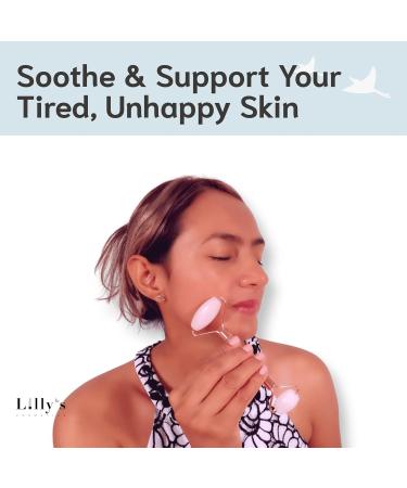 100% Natural Rose Quartz Stone Face Roller & Gua Sha Set - Beauty Tools to Reduce Wrinkles Puffiness & Dark Circles - Mini Lift for Face Eyes Neck & Body - Buy Online on GoSupps.com