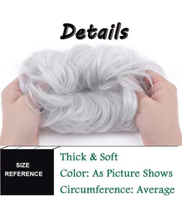SEGO Silver-Grey Hairpiece Bun Tie | Voluminous Hair Extensions for Updos | 50g Hair Knot - Buy Online on GoSupps.com