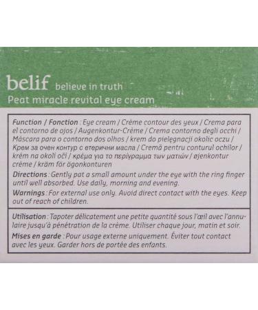 belif Peat Revital Eye Cream | Firming & Elasticity | Finnish Peat Extract | Moisturizing Skincare | 0.84 Fl Oz - Buy Online on GoSupps.com