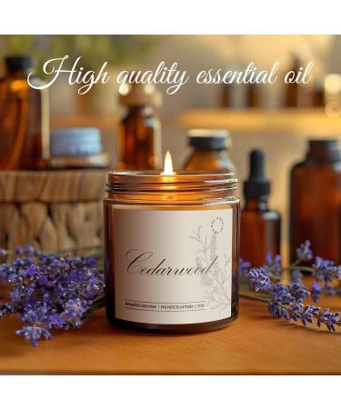 Cedarwood Scented Candles - Longlasting Aromatherapy Soy Candle Gift | Sea Salt Citrus Rose Scents | 7oz Jar for Home Relaxation & Celebrations - Buy Online on GoSupps.com