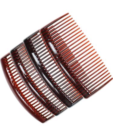 4 Pack of Large 9cm Plain French Side Hair Combs Slides Grips Clips Hair Accessories for Women Girls by Glitz4Girlz (Tort Brown) - Buy Online on GoSupps.com