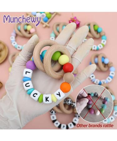 Munchewy Personalized Teether with Name - Oatmeal/Khaki | Customizable Baby Teething Toy - Buy Online on GoSupps.com