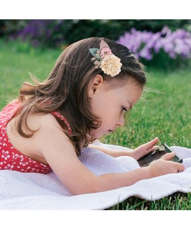 Supgomax Flower Hair Clips - 6 Pack Baby & Girls Hair Accessories | Floral Hair Loop Clips for Perfect Styling - Buy Online on GoSupps.com