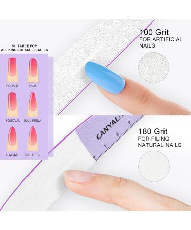 Buy Canvalite 12stk Nail Files for Gel Polish Professional 100/180 Double-Sided Washable & Reusable Nail Buffers | International Shipping Available - Buy Online on GoSupps.com
