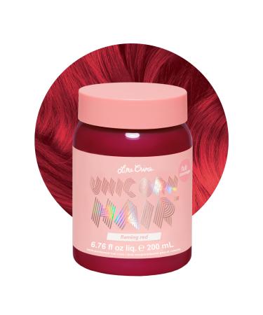 Lime Crime Unicorn Hair Dye Full Coverage  Flaming Red (Fire Red) - Vegan and Cruelty Free Semi-Permanent Hair Color Conditions & Moisturizes - Temporary Red Hair Dye With Sugary Citrus Vanilla Scent