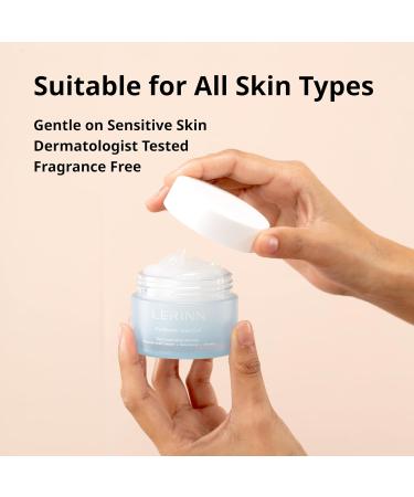 LERINN Hyaluronic Aqua Gel, Lightweight Oil-Free Face Moisturizer with Hyaluronic Acid for Deep Hydration, Fast-Absorbing Gel Cream, Fragrance-Free Lotion for Sensitive & All Skin Types (50 ml) - Buy Online on GoSupps.com