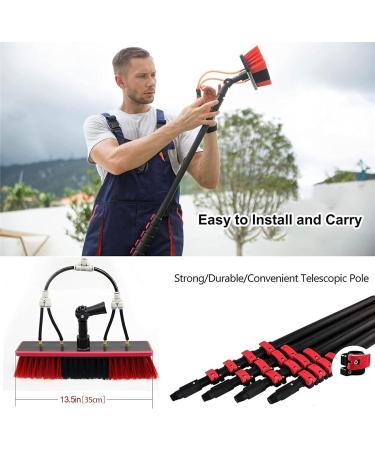 Window Cleaning Pole Kit Water Fed Telescopic Brush Extendable Cleaner Conservatory Roof Extending Rod Water Spray Brush Window Glass Photovoltaic Plate Cleaning 55cm Brush Head 12M/39FT - Buy Online on GoSupps.com