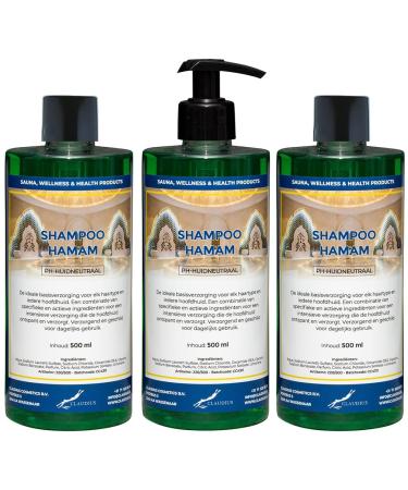 Claudius Hammam Shampoo 500 ml with Black Pump - Pack of 3 - Economy Pack - Hair Care