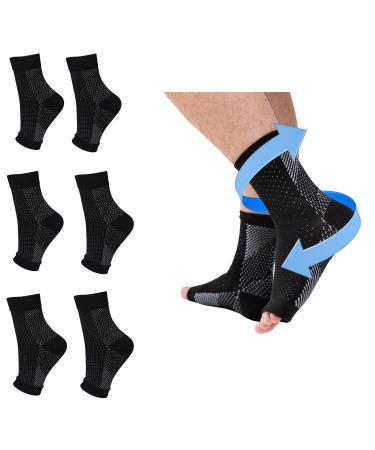 4 pairs of plantar fasciitis socks for foot compression cuffs support bandage neuropathy heel spur relief night sock for pain sprained ankle Achilla tendon inflammation 2xl black XXL black