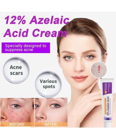 Azelaic Acid 12% Facial Serum Azelaic Acid Serum Face Cream Skin Care Beauty with Niacinamide & Vitamin C Removes Acne Redness Fade Dark Spots Correcting 20G (1) - Buy Online on GoSupps.com