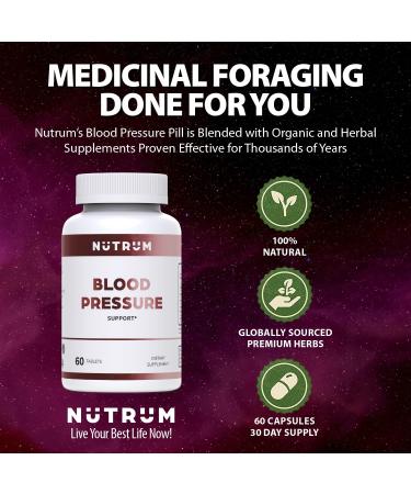 Nutrum Blood Pressure Support Supplement with Hawthorn, Hibiscus, and Garlic - Promotes Healthy Cardiovascular Function - Vitamins & Herbs for Heart Health - Buy Online on GoSupps.com