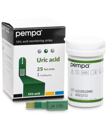 Pempa 25 x urine test strips urinary tract infection |Urine test strips glucose for home |Uric acid measuring device with simple and exact result 25 pieces