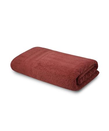 Textila 100% Cotton Terry Bath Sheet - Jumbo Size 40x70 Inches Ultra Soft and Absorbent Cranberry Color - Pack of 1 Luxury Oversized Towel for Spa Hotel Gym and Home Use Cranberry 1