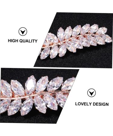 minkissy 1pc Half up Hair Clip Girl Zircon Hairpin Leaf Hair Barrettes Hair Comb Decorative Hair Pins Bridal Flower Comb Flower Hair Decor Stylish Hairpin Flowers Rhinestones Bride - Buy Online on GoSupps.com