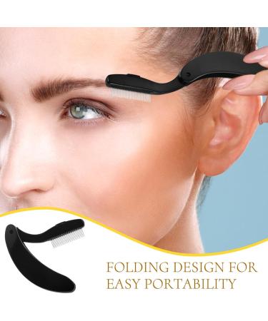 PATKAW Eyelash Comb Eyelash Shaper Foldable Eyebrow Brush Eyebrow Eyelash Makeup Grooming Tool for Women Girls Cosmetic Travel Black - Buy Online on GoSupps.com