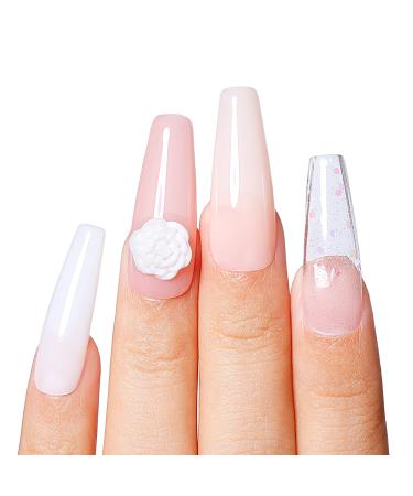 AIMEILI Fixed Build-Up Gel Set - 4 Colors Solid Nail Gel for Geln gel Nail Extension & Builder Set with Tools - Clear White Rosa Nude - Buy Online on GoSupps.com