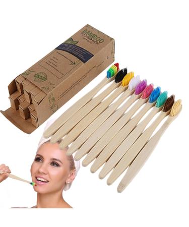 Toothbrush with soft bristles |Toothbrush with soft bristles - toothbrush travel set with soft bristles enriched with charcoal and soft bristles for men and women wobblo 10 different colors