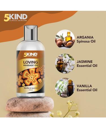 5Kind Loving Massage Oil 250ml - Vanilla & Jasmine Body Oil for Date Night - Relaxing Therapy Oil - Buy Online on GoSupps.com