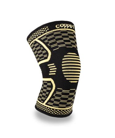 Copper Knee Braces for Men & Women - Copper Knee Compression Sleeve for Knee Pain Running Arthritis Pain and Support Meniscus Tear Joint Pain Relief Working Out Fitness (Large)